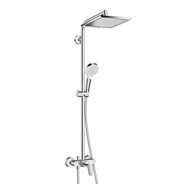 HANSGROHE CROMETTA E SHOWERPIPE 240 sprchový set s batériou, horná sprcha, ručná sprcha s 2 prúdmi, tyč, hadica, chróm