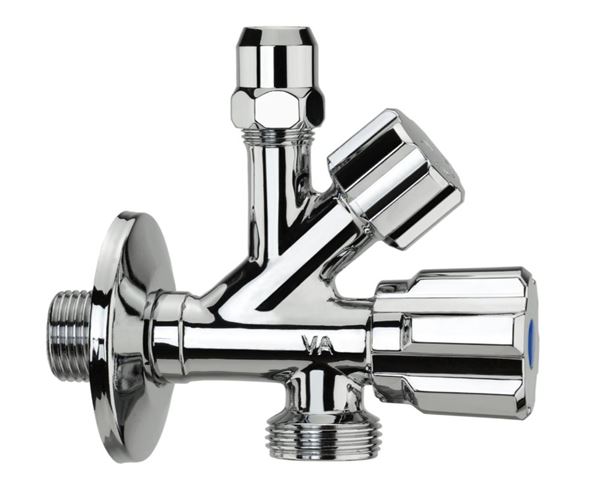 RAF kombinovaný rohový ventil 1/2"x3/8"x3/4", chróm RV1316 Obrázek - Hlavní obrázek