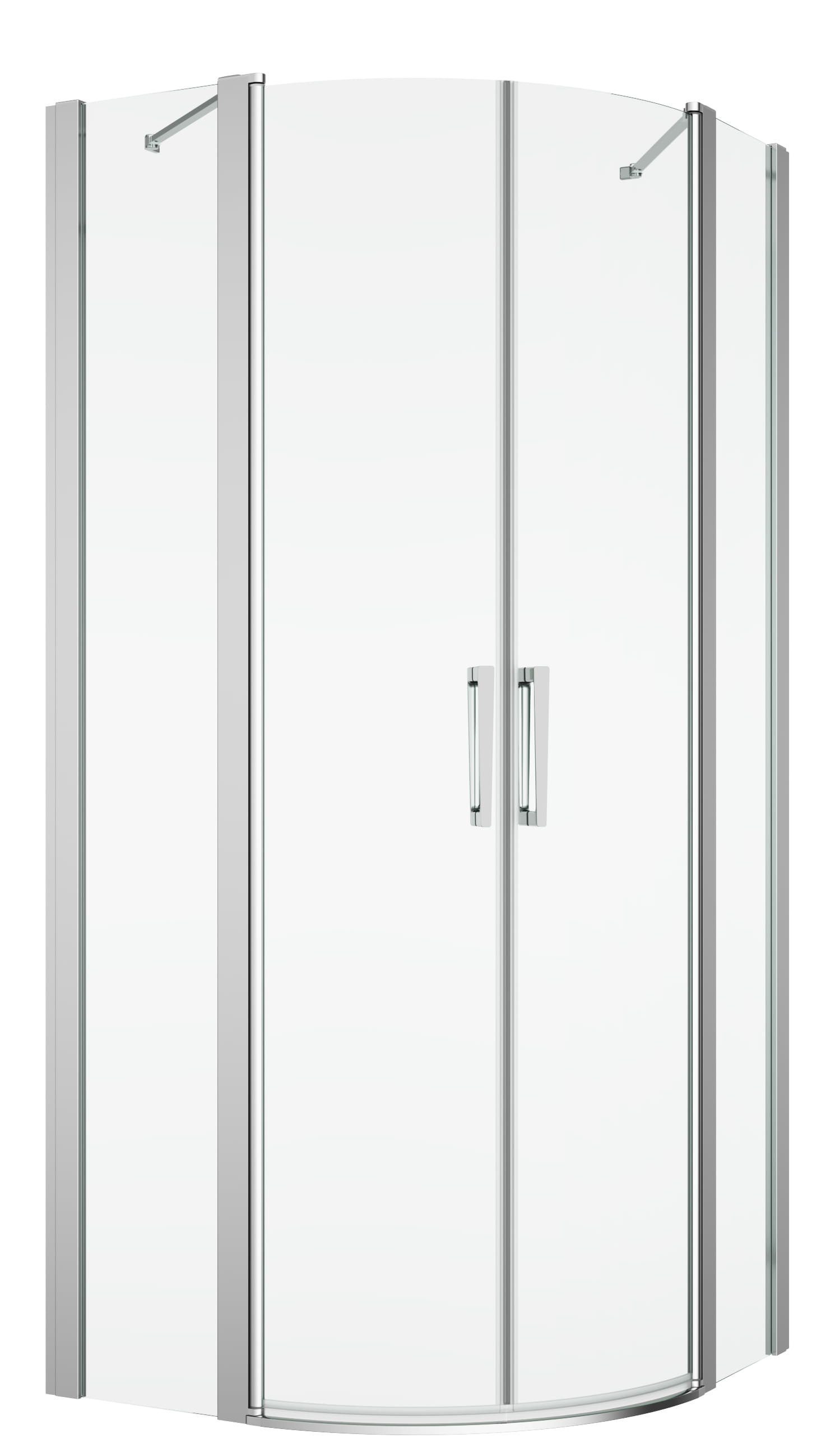 RONAL DIVERA D22ERB sprchový kút 80x90 cm, R550, krídlové dvere, aluchróm/číre sklo