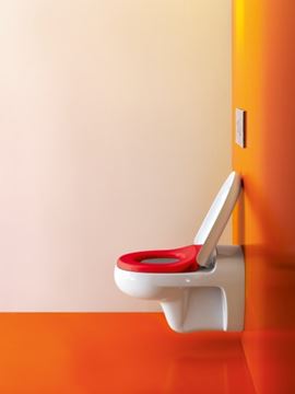 LAUFEN FLORAKIDS detské WC sedadlo, SoftClose, biela/červená H8910310620001 Obrázek - fotka