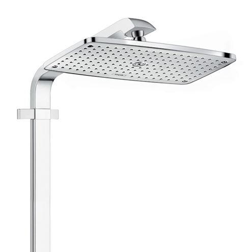 HANSGROHE RAINDANCE E SHOWERPIPE 360 sprchový set s termostatickou batériou, horná sprcha, ručná sprcha s 3 prúdmi, tyč, hadica, biela/chróm 27288400 Obrázek - fotka