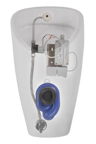 SANELA pisoár Golem s automatickým splachovačom, napájanie zo siete, integrovaný zdroj, zadný prívod vody, Bluetooth ovládanie SLP 19RZ Obrázek - Hlavní obrázek