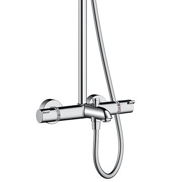 HANSGROHE CROMETTA E SHOWERPIPE 240 vaňová termostatická batéria, s hlavovou a ručnou sprchou, chróm 27298000 Obrázek - fotka