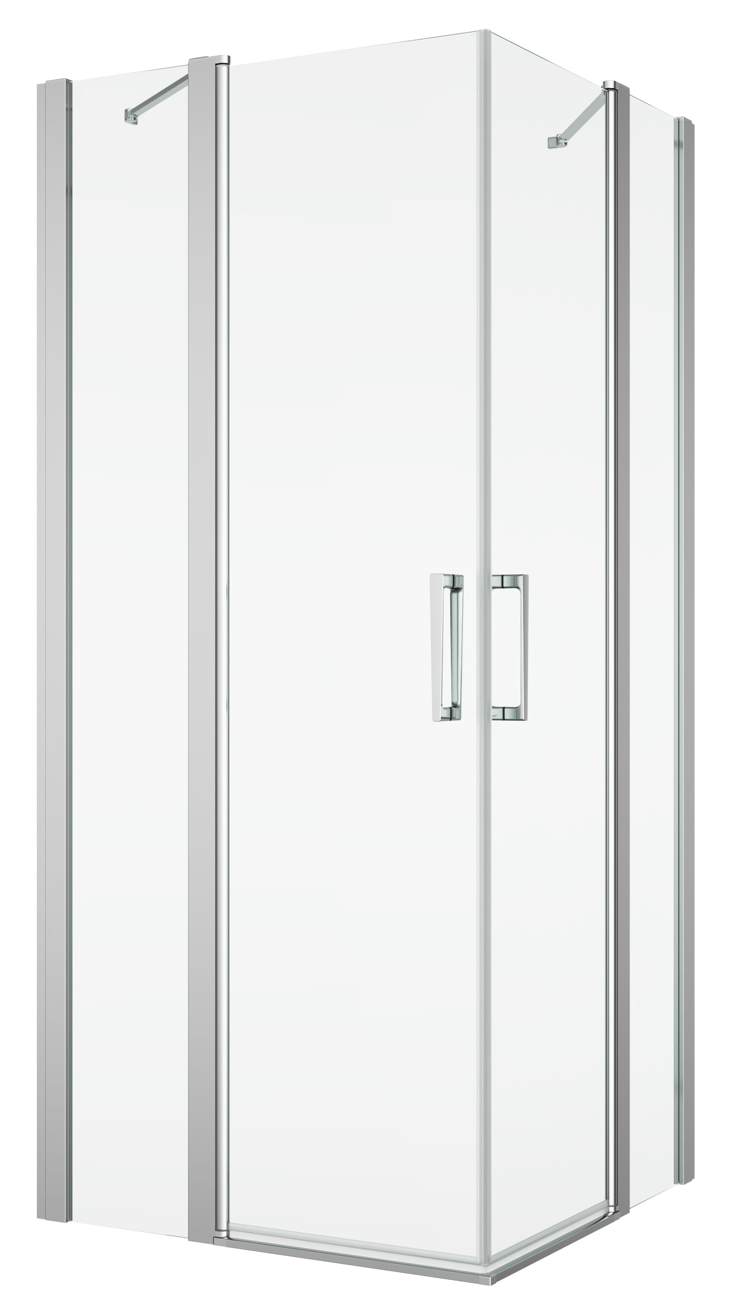 RONAL DIVERA D22DE2B sprchový kút 80x110 cm, rohový vstup, krídlové dvere, aluchróm / číre sklo