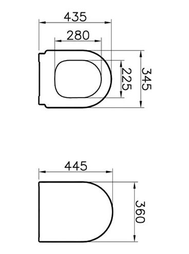 VITRA INTEGRA WC sedadlo, SoftClosing 108-003R009 Technický nákres