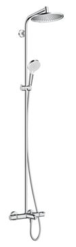 HANSGROHE CROMETTA S SHOWERPIPE 240 vaňová termostatická batéria, s hornou a ručnou sprchou s 2 prúdmi, chróm