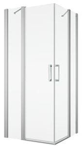 RONAL DIVERA D22DE2B sprchový kút 100x120 cm, rohový vstup, krídlové dvere, aluchróm / číre sklo