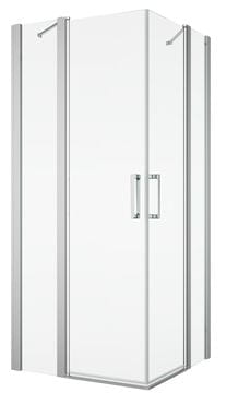 RONAL DIVERA D22DE2B sprchový kút 100x120 cm, rohový vstup, krídlové dvere, aluchróm / číre sklo