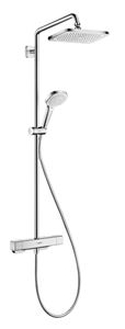 HANSGROHE CROMA E SHOWERPIPE 280 sprchový set s termostatickou batériou, horná sprcha, ručná sprcha s 3 prúdmi, tyč, hadica, chróm