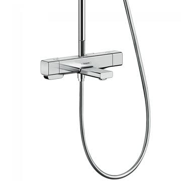 HANSGROHE CROMA E SHOWERPIPE 280 vaňová termostatická batéria, s hornou a ručnou sprchou s 3 prúdmi, chróm 27687000 Obrázek - fotka
