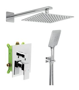 NOVASERVIS NOBLESS EDGE sprchový set s podomietkovou batériou, horná sprcha, ručná sprcha s 3 prúdmi, hadica, držiak, Eco, chróm