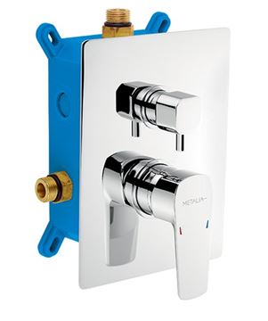 NOVASERVIS METALIA 58 sprchový set s podomietkovou batériou, horná sprcha, ručná sprcha s 3 prúdmi, hadica, držiak, Eco, chróm/biela SADA58051R,0 Obrázek - fotka
