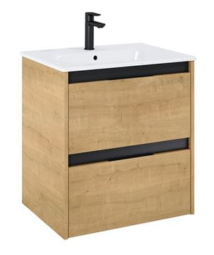 ROCA ALPINE skrinka pod umývadlo 58,5x59x45,2 cm, 2 zásuvky, svetlý dub