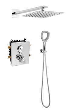NOVASERVIS METALIA ECO+ sprchový set s termostatickou podomietkovou batériou, horná sprcha, ručná sprcha, hadica, držiak, chróm