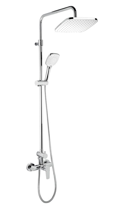 NOVASERVIS METALIA 58 sprchový set s batériou, horná sprcha, ručná sprcha s 3 prúdmi, teleskopická tyč, hadica, Eco, chróm