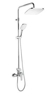 NOVASERVIS METALIA 58 sprchový set s batériou, horná sprcha, ručná sprcha s 3 prúdmi, teleskopická tyč, hadica, Eco, chróm