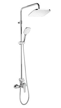 NOVASERVIS METALIA 58 sprchový set s batériou, horná sprcha, ručná sprcha s 3 prúdmi, teleskopická tyč, hadica, Eco, chróm
