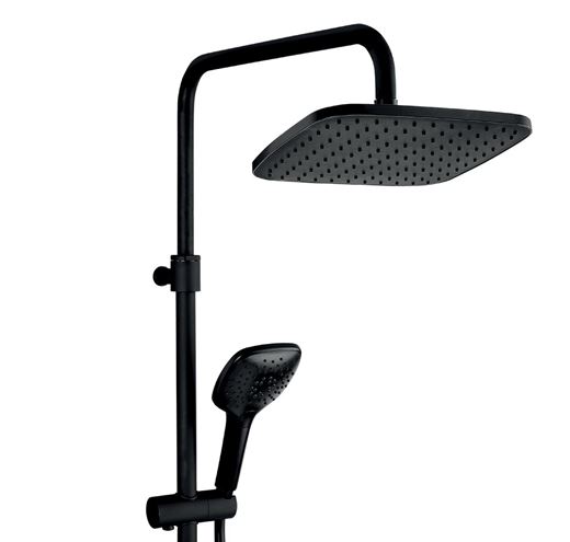 NOVASERVIS METALIA 58 sprchový set s batériou, horná sprcha, ručná sprcha s 3 prúdmi, teleskopická tyč, hadica, Eco, matná čierna SET071/58,5 Obrázek - fotka