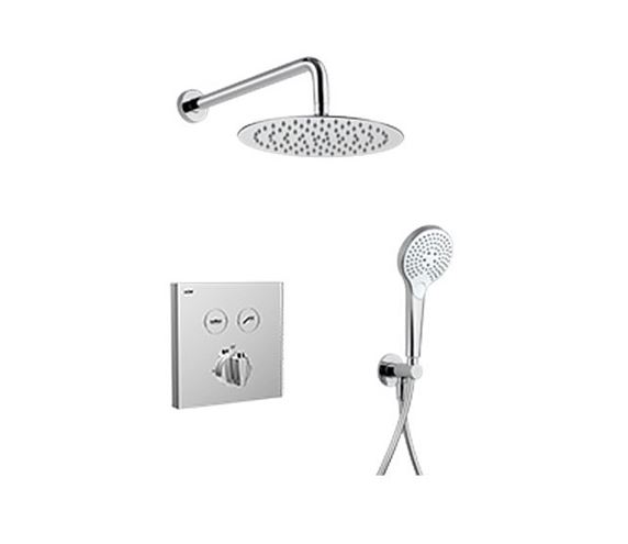 NDW KIT SWISSBOX sprchový set s termostatickou podomietkovou batériou, horná sprcha, ručná sprcha s 3 prúdmi, hadica, držiak, chróm PM09068/CH Obrázek - Hlavní obrázek