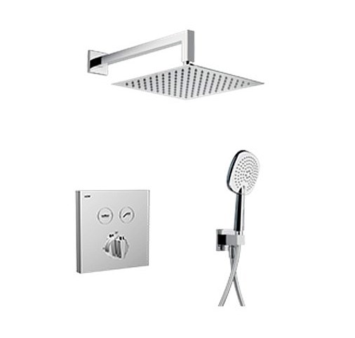 NDW KIT SWISSBOX sprchový set s termostatickou podomietkovou batériou, horná sprcha, ručná sprcha s 3 prúdmi, hadica, držiak, chróm PM09069/CH Obrázek - Hlavní obrázek