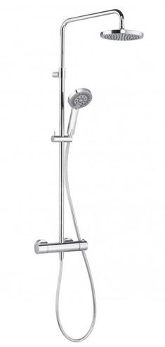 KLUDI A-QA DUAL SHOWER SYSTEM sprchový set s termostatickou batériou, hlavová sprcha, ručná sprcha s 3 prúdmi, teleskopická tyč, hadica, chróm 6609505-00 Obrázek - Hlavní obrázek