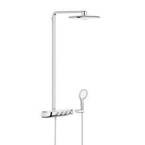 GROHE RAINSHOWER SMARTCONTROL DUO 360 sprchový set s termostatickou batériou, horná sprcha, ručná sprcha s 2 prúdmi, tyč, hadica, mesačná biela/chróm