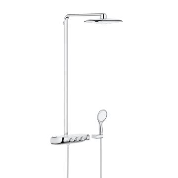 GROHE RAINSHOWER SMARTCONTROL DUO 360 sprchový set s termostatickou batériou, horná sprcha, ručná sprcha s 2 prúdmi, tyč, hadica, mesačná biela/chróm