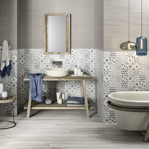 MARAZZI PAINT dekor 20x50 cm, mat, bianco/grigio/blu MMTU Obrázek - fotka