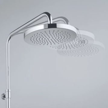 KLUDI A-QA DUAL SHOWER SYSTEM sprchový set s termostatickou batériou, hlavová sprcha, ručná sprcha s 3 prúdmi, teleskopická tyč, hadica, chróm 6609505-00 Obrázek - fotka