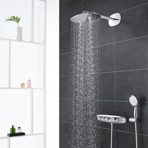 GROHE RAINSHOWER SMARTCONTROL DUO 360 sprchový set s termostatickou batériou, horná sprcha, ručná sprcha s 2 prúdmi, hadica, držiak, mesačná biela/chróm 26443LS0 Obrázek - fotka