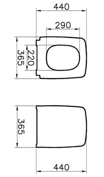 VITRA METROPOLE WC sedadlo slim, SoftClosing, matná čierna 122-083-009 Technický nákres