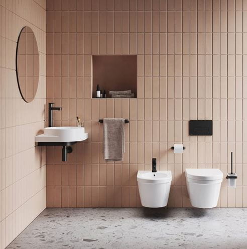 RAVAK 10° BLACK TD 410.20 WC kefa, nástenná, sklo, čierna X07P566 Obrázek - fotka