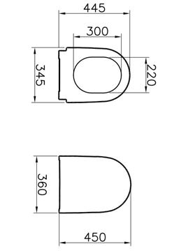 VITRA NEST WC sedadlo 89-003-001 Technický nákres