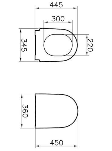 VITRA NEST WC sedadlo 89-003-001 Technický nákres