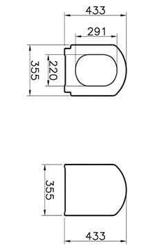 VITRA VALARTE WC sedadlo 124-003-001 Technický nákres