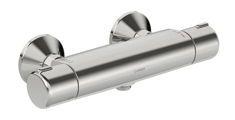 HANSA BASIC sprchový set s termostatickou batériou, ručná sprcha s 3 prúdmi, tyč, hadica, chróm 55150131 Obrázek - fotka