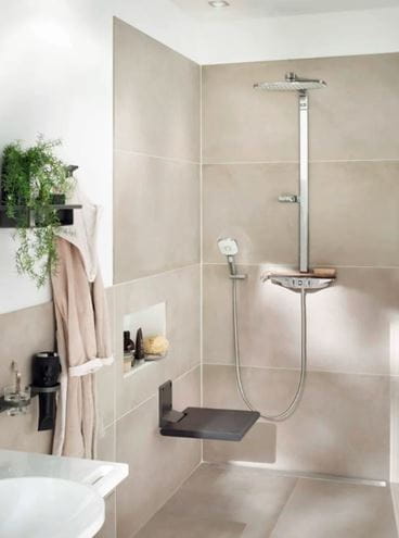 HANSA EMOTION sprchový set s termostatickou batériou, horná sprcha, ručná sprcha s 3 prúdmi, tyč, hadica, držiak, Wellfit, chróm / antracit 5865017284 Obrázek - fotka
