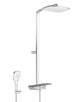 HANSA EMOTION sprchový set s termostatickou batériou, horná sprcha, ručná sprcha s 3 prúdmi, tyč, hadica, držiak, Wellfit, chróm / antracit