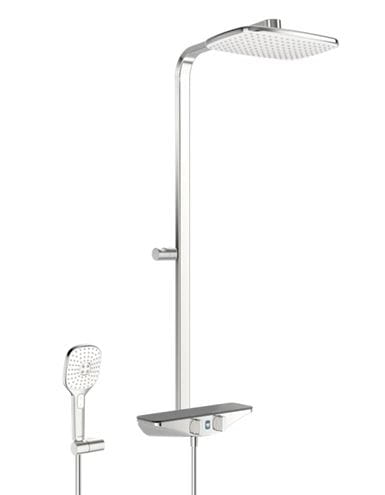 HANSA EMOTION sprchový set s termostatickou batériou, horná sprcha, ručná sprcha s 3 prúdmi, tyč, hadica, držiak, Wellfit, chróm / antracit 5865017284 Obrázek - Hlavní obrázek