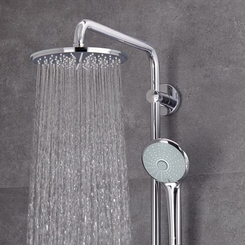GROHE EUPHORIA SYSTEM 310 sprchový set s termostatickou batériou, horná sprcha, ručná sprcha s 3 prúdmi, tyč, hadica, chróm 26723000 Obrázek - fotka