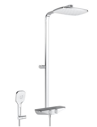 HANSA EMOTION sprchový set s termostatickou batériou, horná sprcha, ručná sprcha s 3 prúdmi, tyč, hadica, držiak, chróm / antracit 5865017184 Obrázek - Hlavní obrázek