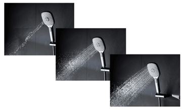 HANSA EMOTION sprchový set s termostatickou batériou, horná sprcha, ručná sprcha s 3 prúdmi, tyč, hadica, držiak, chróm / antracit 5865017184 Obrázek - fotka