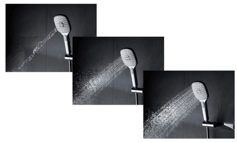 HANSA EMOTION sprchový set s termostatickou batériou, horná sprcha, ručná sprcha s 3 prúdmi, tyč, hadica, držiak, chróm / biela 5865017182 Obrázek - fotka