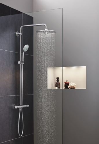 GROHE EUPHORIA SYSTEM 180 sprchový set s termostatickou batériou, horná sprcha, ručná sprcha, tyč, hadica, chróm 27296001 Obrázek - fotka