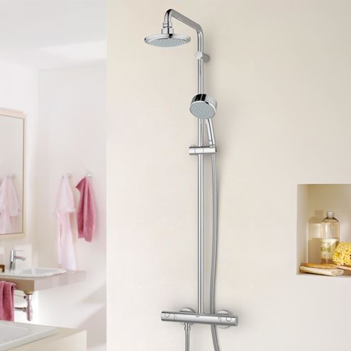 GROHE TEMPESTA COSMOPOLITAN 160 sprchový set s termostatickou batériou, horná sprcha, ručná sprcha s 2 prúdmi, chróm 27922000 Obrázek - fotka