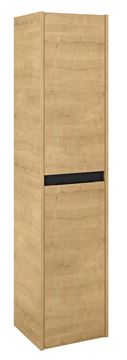 ROCA ALPINE vysoká skrinka 35x35x155 cm, 2 dvierka, svetlý dub/čierna