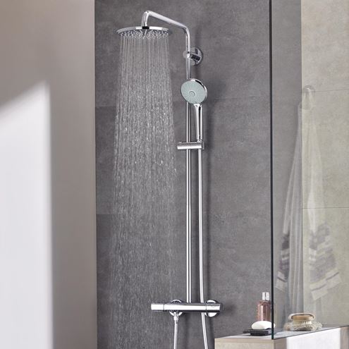 GROHE EUPHORIA SYSTEM 210 sprchový set s termostatickou batériou, horná sprcha, ručná sprcha, tyč, hadica, chróm 27964000 Obrázek - fotka