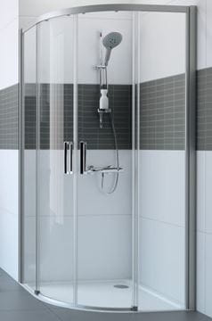 HÜPPE CLASSICS 2 sprchový kút 90x90 cm, R500, posuvné dvere, pololesklá strieborná/číre sklo