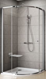 RAVAK PIVOT PSKK3 80 sprchovací kút 80x80 cm, R500, pivotové dvere, chróm lesk / sklo transparent