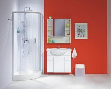 JIKA LYRA PLUS sprchovací kút 80x80 cm, R550, posuvné dvere, biela/sklo číre H2533810006681 Obrázek - fotka